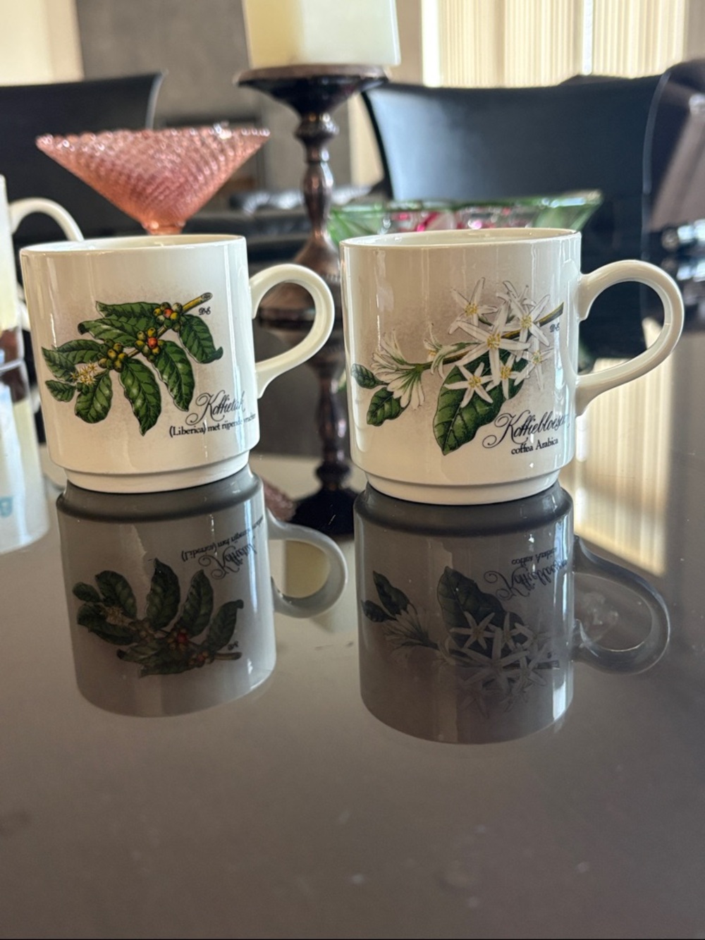 VILLEROY AND BOCH, vintage flower mugs.